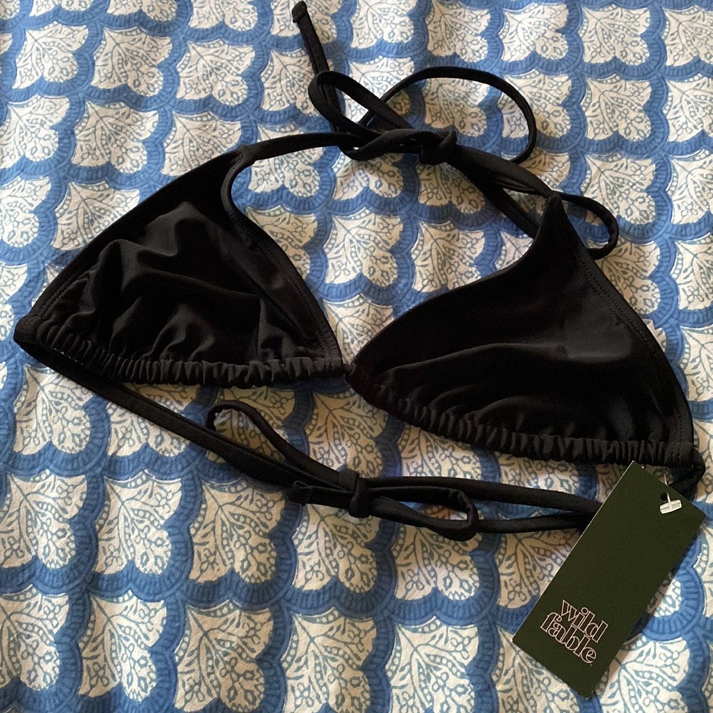 WILD FABLE - women’s black tie triangle bikini top